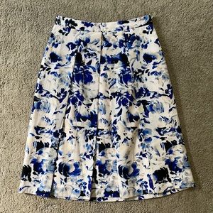 Limited blue floral pleated skirt, size 2